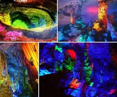 غار رنگی موسوم به فلوت در چین معروف به رنگی ترین غار جهان