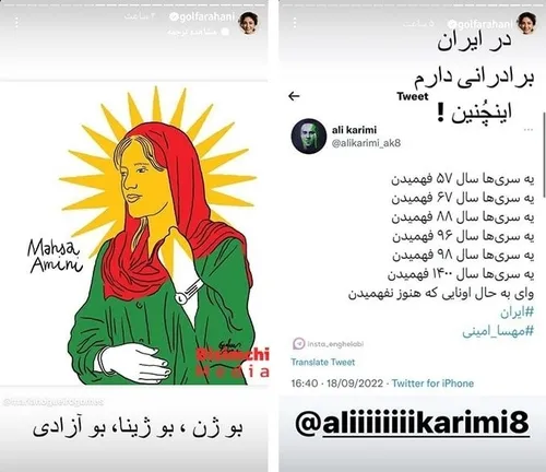 حمایت گلشیفته فراهانی از علی کریمی با چاشنی پرچم پان کرده