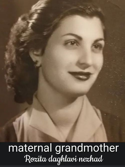 عکس " ماه منیر ناصرزاده (مولا) " مادربزرگ مادری ملکه زیبا