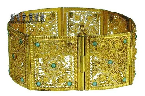 دستبند طلا و فیروزه ایرانی 200 سال قبل از میلاد
