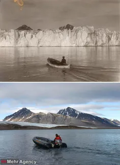 عکس از صد سال پیش در قطب جنوب و عکس الان قطب،جنوب