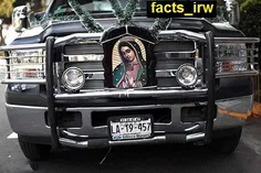 #تزئین یک خودرو با تصویر مریم مقدس در مکزیک❤ ️