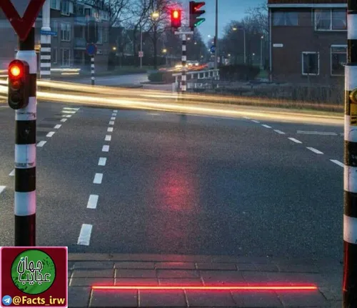 چراغهای راهنمایی رانندگی در هلند بر روی زمین قرار دارند ز