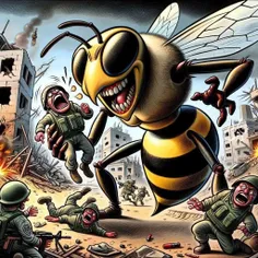 زنبورها سراغ نیروهاژ اسرائیلی رفتند کاریکاتوریستها دست به