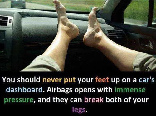 ❗هیچوقت پای خود را روی داشبورد ماشین قرار ندهید!!