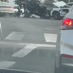 واژگون شدن خودروی بن گویر وزیر رژیم صهیونیستی بعد از عبور