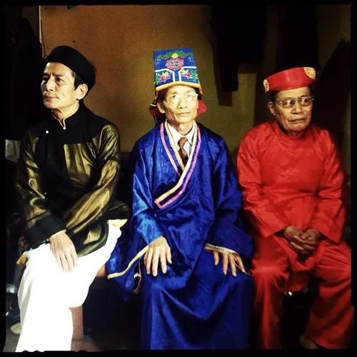 Men's traditional wear in a ceremony for coming lunar new