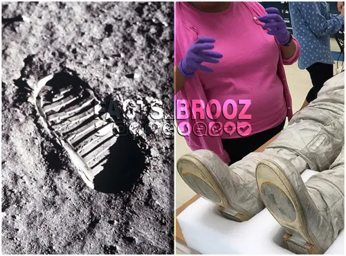 رد پای نیل آرمسترانگ بر روی کره ماه؛ با لباس فضانوردی ای 