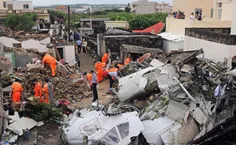 سقوط هواپیما روی منازل مسکونی / تایوان