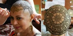 #هنرمند کانادایی با استفاده از رنگ #حنا بر روی سر زنانی ک