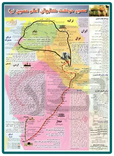مسیر حرکت کاروان امام حسین علیه السلام