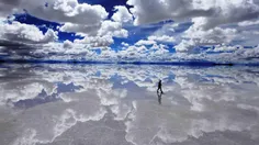 بیابان Salar de Uyuni، بزرگترین کویر نمک دنیا، بولیوی.