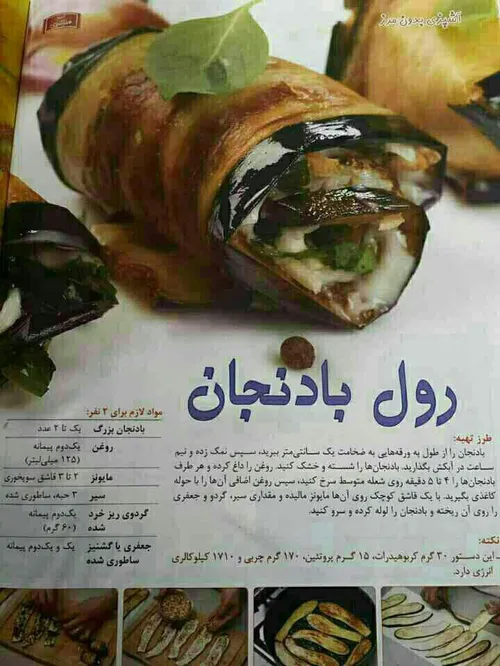 خوراکی آشپزی بادنجان