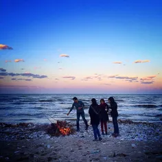 A family makes a fire by the #CaspianSea. #Mazandaran, #I