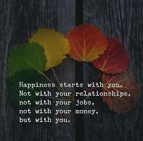 خوشبختی از درون خودت به وجود میاد.