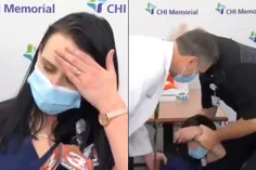 غش کردن پرستار آمریکایی پس از تزریق واکسن فایزر در حین مص