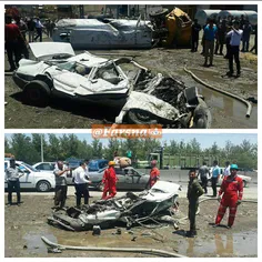 تصادف شدید تانکر آب با پراید - مشهد.