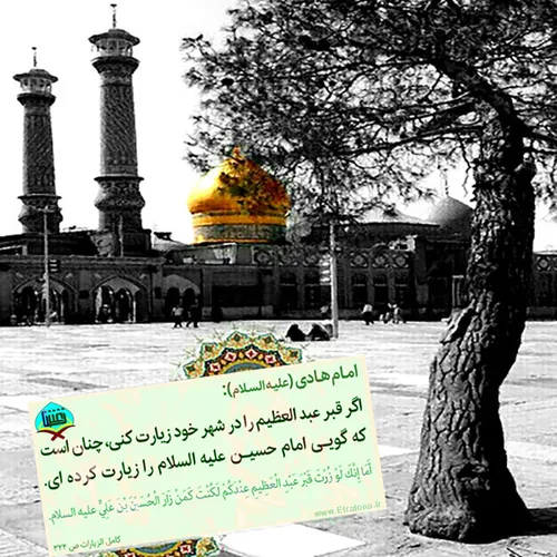 ثواب زیارت حضرت عبدالعظیم علیه السلام