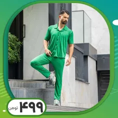 🏆ست پیراهن و شلوار مردانه سبز مدل Pasha2