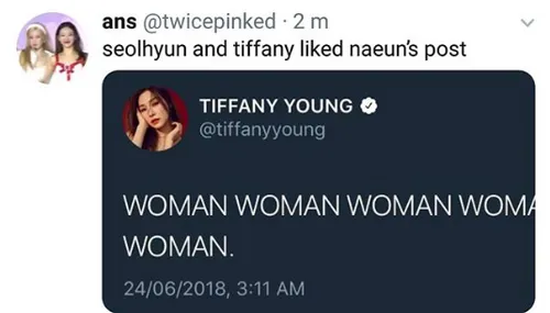 تیفانی و سولهیون پست نایون رو لایک کردن tiffany snsd aoa 