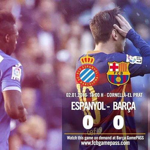 با تمام تلاش های بارسلونا در بازی با اسپانیول 0 - 0 متوقف