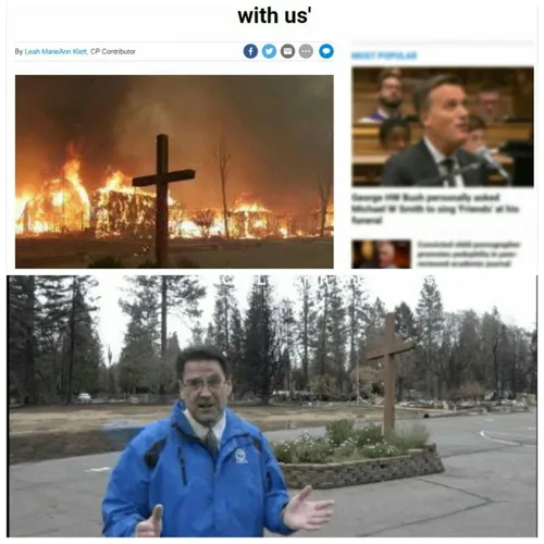 ‏برخی از مسیحیان آمریکا عکس و خبر یک صلیب چوبی رو به عنوا