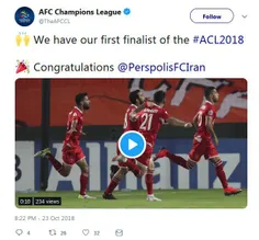 تبریک AFC به پرسپولیس بابت صعود به فینال آسیا
