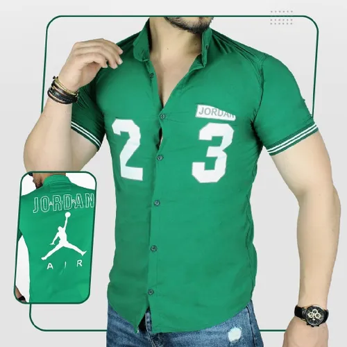 🔸 پیراهن مردانه سبز جردن 23 مدل 1519