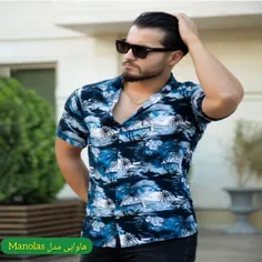 پیراهن مردانه هاوایی مدل Manolas 