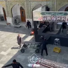 آماده‌سازی صحن آزادی برای تشییع و تدفین شهید رئیسی