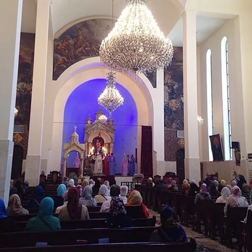 Iranian-Armenians praying at Saint Sarkis Cathedral. Tehr