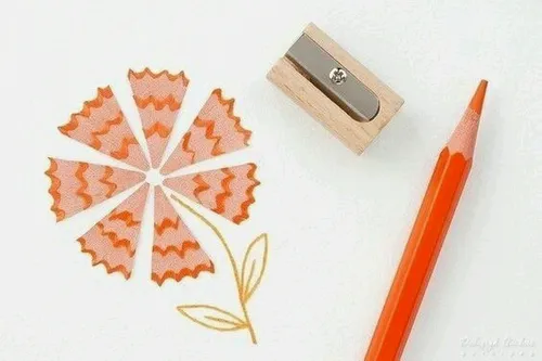 خلاقیت های کودکانه با خرده های مداد تراش