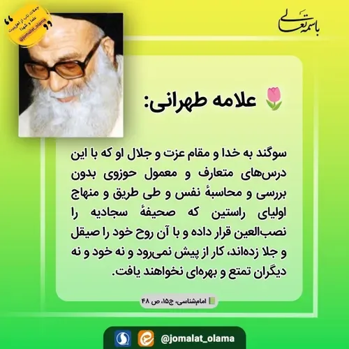 🌷 علامه طهرانی: