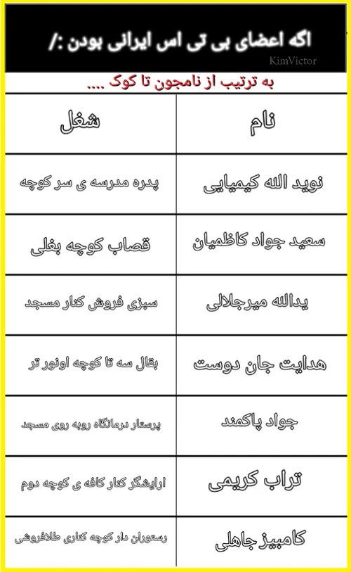 پسرا اگه ایرانی بودن به سبک کیم ویکتور 😂💔🤝🏻