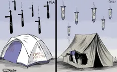 📷آنچه آمریکا با چادر نشینان آواره غزه و دانشجویان متحصن م