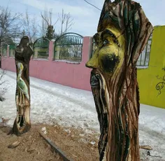 #کنده_کاری درختان خشک شده تویژ#هنرمندان،در مشکین شهر