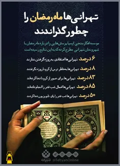 📊 آمار تهرانی‌ها در ماه مبارک #رمضان ☝️