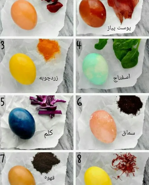 ایده رنگ کردن تخم مرغ با رنگ های طبیعی برای تخم مرغ هفت س