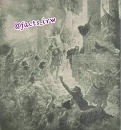 پرده#نقاشی آتش زدن#تخت_جمشید بوسیله  تائیس به امر اسکندر 