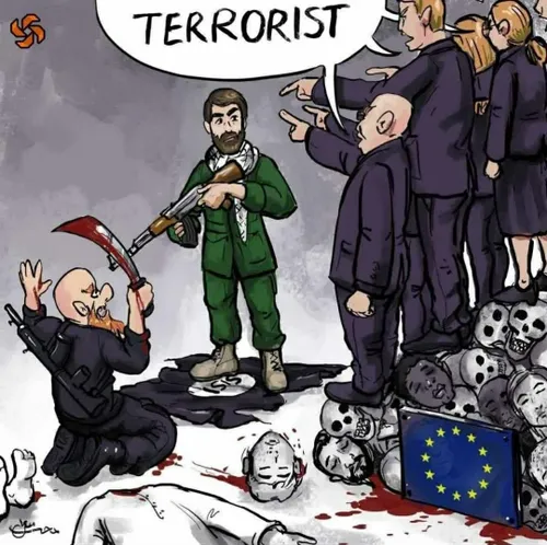 واکنش یک کارتونیست به اعلام تروریستی بودن سپاه از سوی اتحادیه اروپا