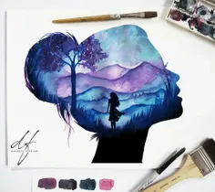 #watercolor🌌 😻 💜