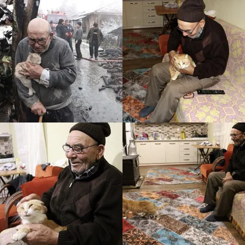 اون پیرمرد ترکیه ایی که خونه ش تو آتیش سوخت و عکسش با گرب