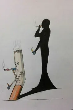 #نقاشی #مفهومی #سیگار #مرگ  #کپی_با_ذکر_صلوات_جهت_سلامتی_