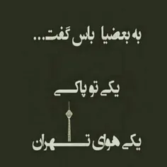 تَنْگے نَـفَسِـتْ رو نَـنَدٰاز گَــرْدَنْ آلــودِگــے هَـ