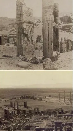 نمونه‌هایی از نخستین عکس‌های شناخته شده از تخت جمشید در د