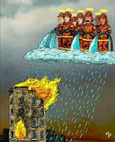 طرح کاریکاتوریست کلمبیایی درباره آتشنشانان جان باخته در ح