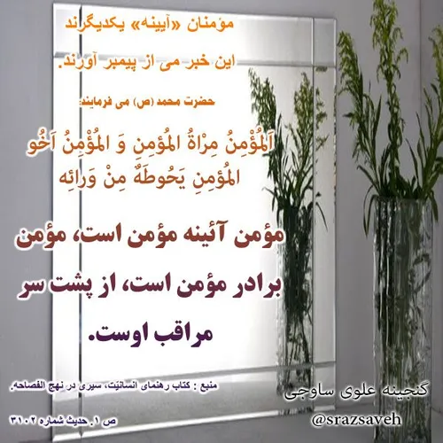 مؤمنان « آیینه » یکدیگرند