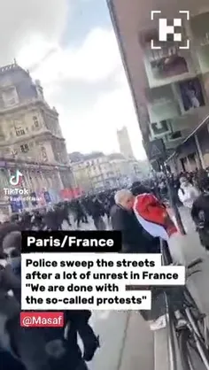 📹 یورش پلیس فرانسه به معترضین پس از چهار روز برای پاک‌ساز