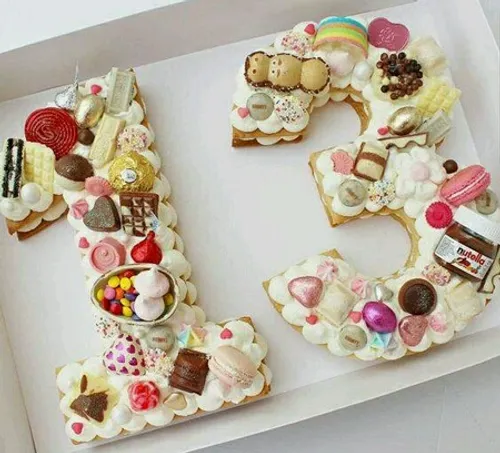 کیک های شیک اعداد برای جشن تولد با بیسکوئیت خوراکی ایده ه