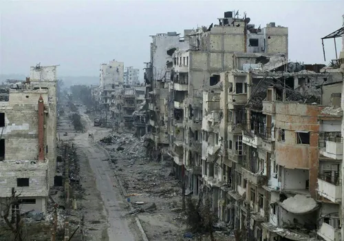شهر حمص در ویرانی...